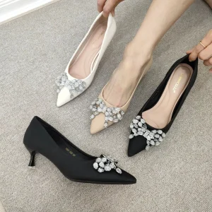 Simoncelli Sepatu Heels 5 Cm Wanita Mutiara sz 35-41 | Sepatu Wanita | Heels Kerja | High Heels | Wedding Shoes | Bridal Shoes |